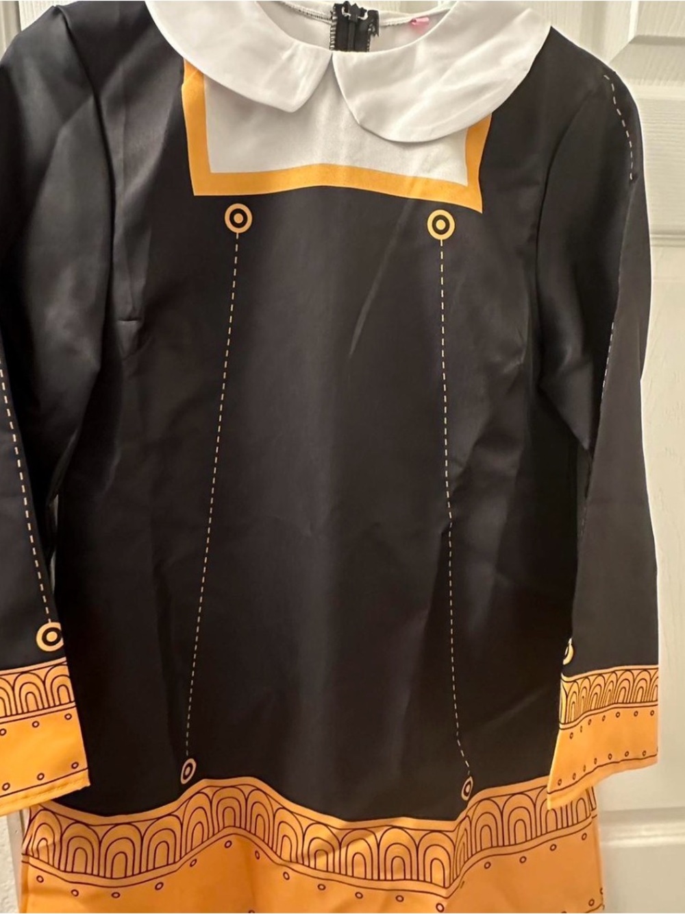 Anya spy family women costume Black & Yellow Graphic Collar Long Sleeve Coat